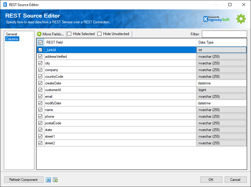 ShipStation Rest Source component - Columns.png